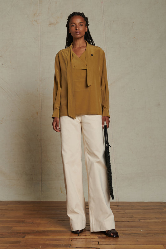 Pantalon Alissio - Craie - Coton - Femme