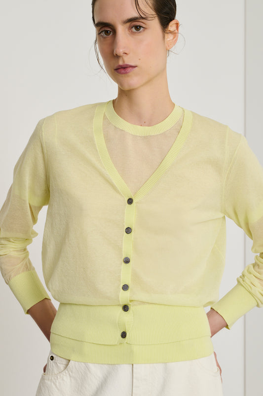 Cardigan Etretat - Jaune Acide - Femme