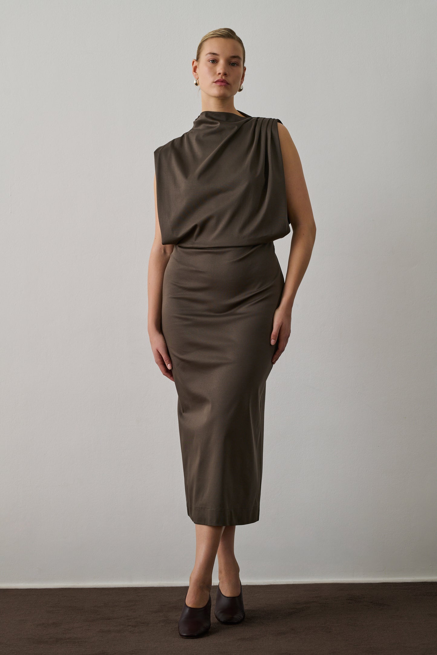 Robe Gemma - Marron/Taupe - Coton - Femme