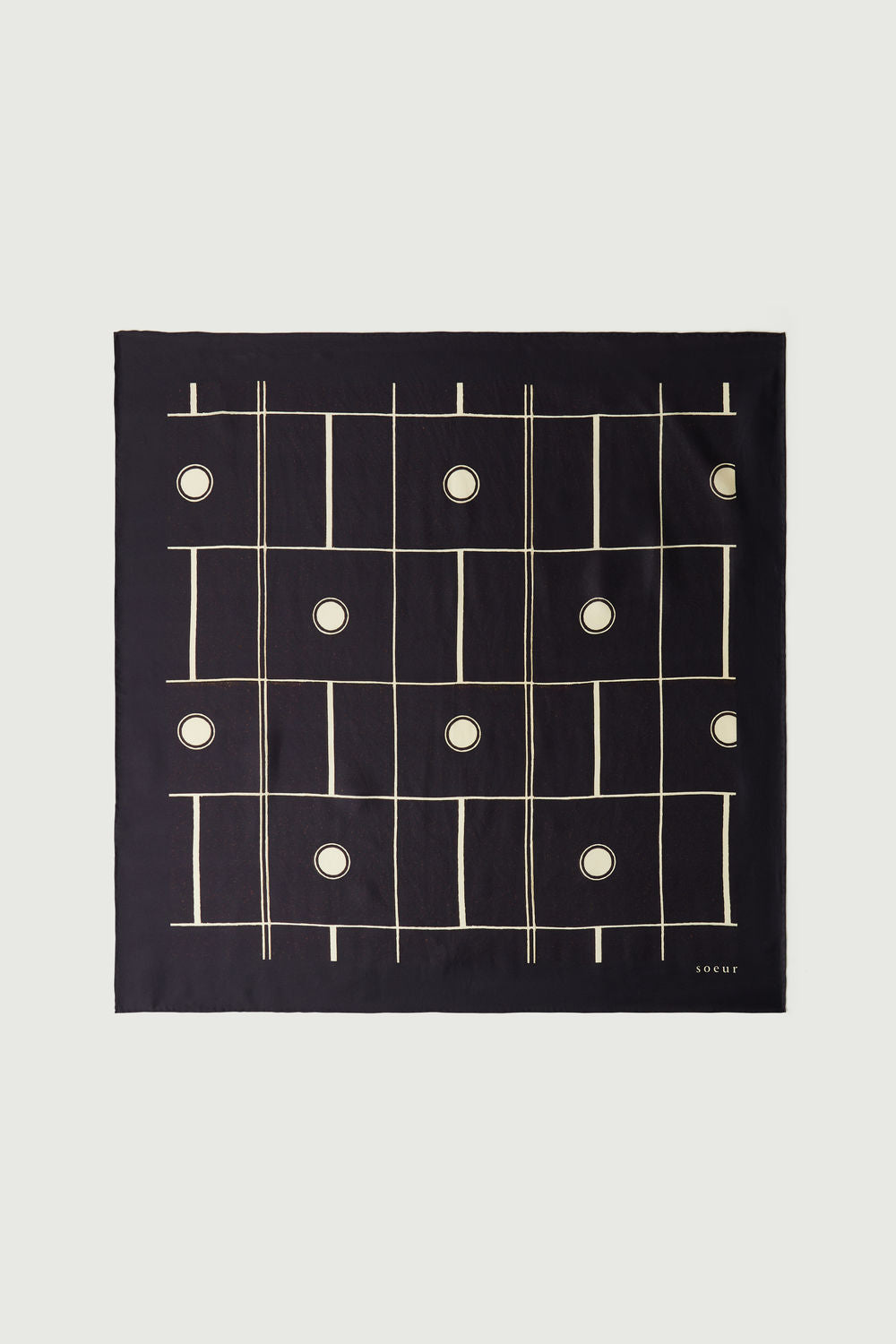 Foulard Capucine - Noir/Écru - Soie - Femme