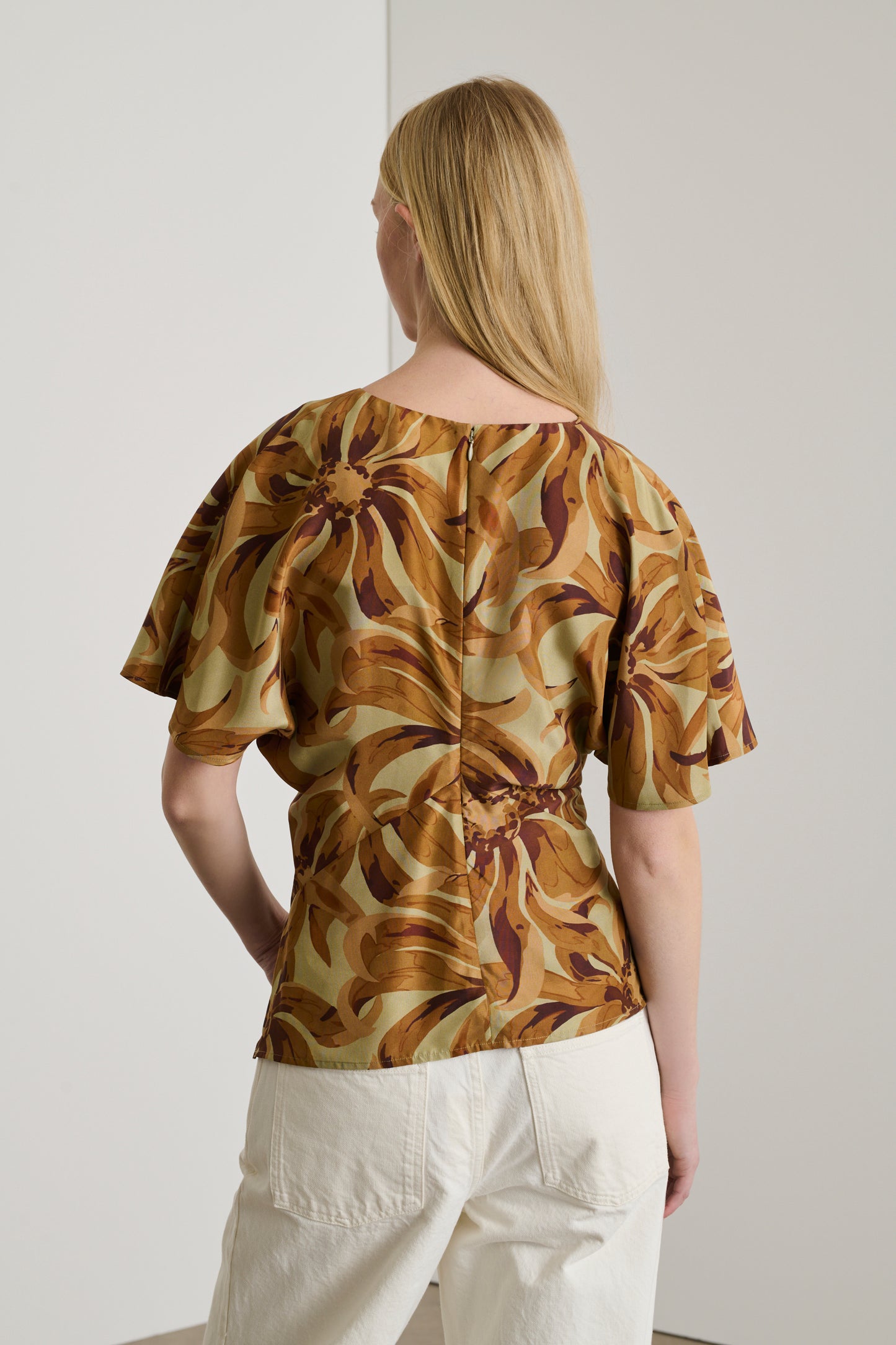 Blouse Embrun - Orange/Argile - Soie - Femme